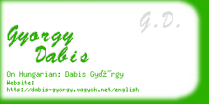 gyorgy dabis business card